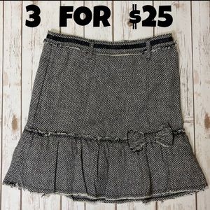 Lux Tweed Black and White Bow Ruffle Skirt 3